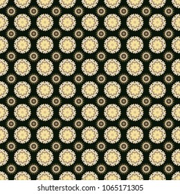 Colorful endless background in brown, black and beige colors. Vector ethnic seamless pattern with tribal abstract elements.