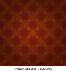 Colorful endless background in brown, orange and red colors. Vector ethnic seamless pattern with tribal abstract elements.