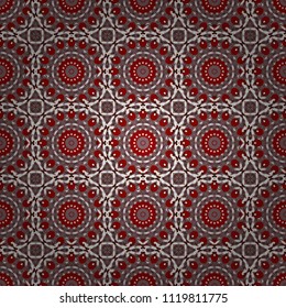Colorful endless background in brown, red and white colors. Vector ethnic seamless pattern with tribal abstract elements.