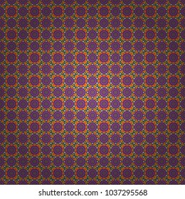 Colorful endless background in orange, brown and blue colors. Vector ethnic seamless pattern with tribal abstract elements.
