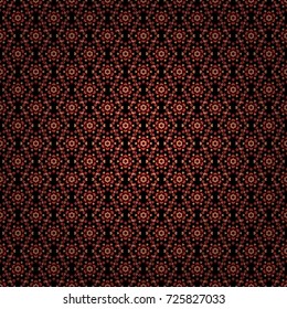 Colorful endless background in red, black and orange colors. Vector ethnic seamless pattern with tribal abstract elements.