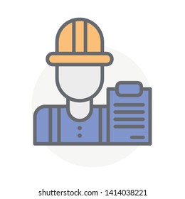 Colorful engineer vector icon isolated on white background. Report symbol modern, simple, vector, icon for website design, mobile app, ui. Vector Illustration