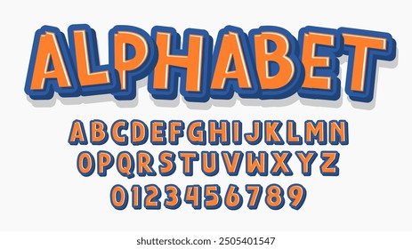 Colorful English alphabet font, Letters and numbers