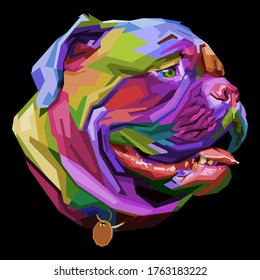 colorful english bulldog on pop art style. vector illustration.