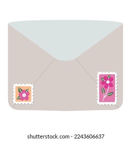 colorful envelope icon with stamps