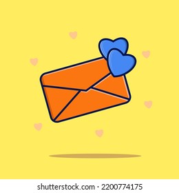 Colorful envelope with two loves   icon design vector