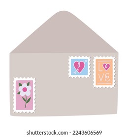 colorful envelope vector with stamps