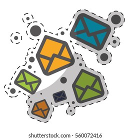 colorful envelopes over white background. vector illustration