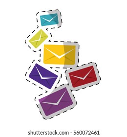 colorful envelopes over white background. vector illustration