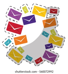 colorful envelopes over white background. vector illustration