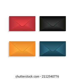 colorful envelopes template set template