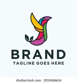 Colorful Environmental Bird Logo Vector