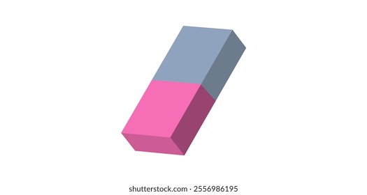 Colorful Eraser Tool On White Background, Eraser Rubber Vector Illustration.	