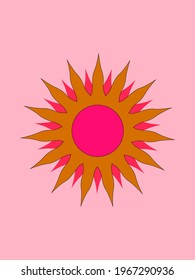 Colorful esoteric sun poster template digital vector art.