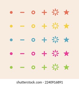 Formas coloreadas esenciales preparadas para crear fondos, texturas y enriquecer diseños gráficos