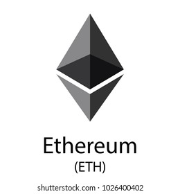 Colorful ethereum cryptocurrency symbol isolated on white background