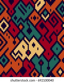 Padrão geométrico abstrato étnico colorido kilim tapete, vetor
