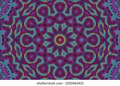Colorful ethnic festive abstract floral vector pattern