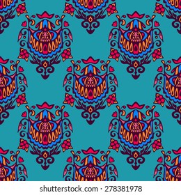 Colorful Ethnic Festive Abstract Floral Vector Pattern