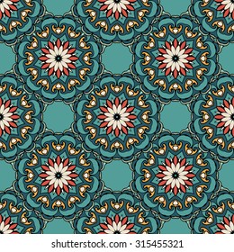 Colorful Ethnic Festive Abstract Flower Vector Pattern