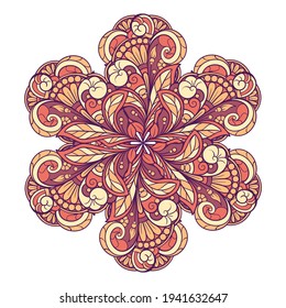 Colorful ethnic mandala ornament. Tribal decorative vector graphic element.