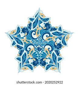 Colorful ethnic mandala ornament. Tribal decorative vector graphic element.