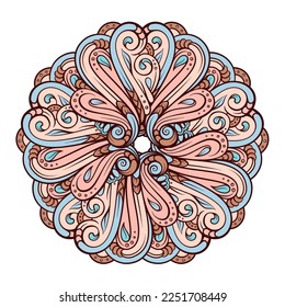 Colorful ethnic mandala ornament. Tribal decorative vector graphic element.