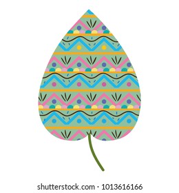 colorful ethnic natural leaf with ornamental design