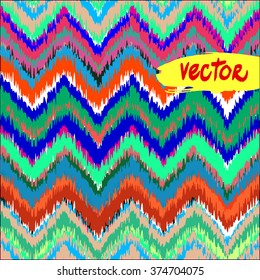 Colorful ethnic navajo pattern. Vector tribal chevron ornament. Hand drawn vector ikat pattern.