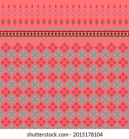 Farbiges ethnisches Muster. Geometrisches Muster. Abstrakter geometrischer Kunstdruck. Ethnische Hipster, Vektorhintergrund. Tapete, Stoffdesign, Gewebe, Deckel, Stoffvorlage, Verpackungspapier.