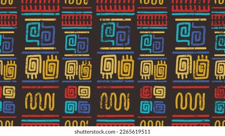 Colorful ethnic pattern, hand drawing african aztec vector, good for fashion textile print. Brush handmade line draw, native peruvian trendy. grunge texture mexican abstract, fashion textile print.