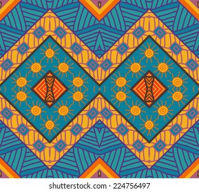 Colorful ethnic pattern, seamless wallpaper, vector illustration