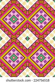 Colorful ethnic pattern, seamless wallpaper, vector illustration