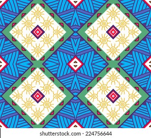 Colorful ethnic pattern, seamless wallpaper, vector illustration