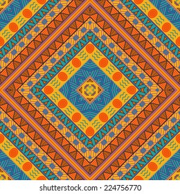 Colorful ethnic pattern, seamless wallpaper, vector illustration