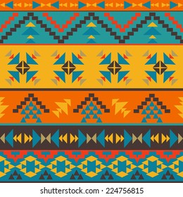 Colorful ethnic pattern, seamless wallpaper, vector illustration