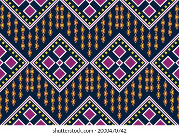 Colorful ethnic pattern vector background. seamless pattern traditional, Design for background, wallpaper, Batik, fabric, carpet, clothing, wrapping, and textile.ethnic pattern Vector illustration.