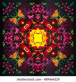 Colorful ethnic patterned background abstract decorative element