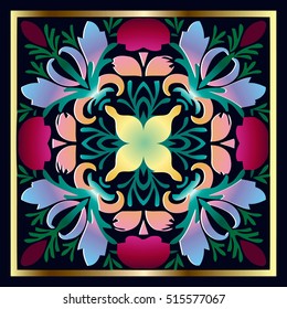 Colorful ethnic patterned background abstract decorative element