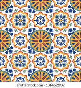 Colorful ethnic patterned background. Arabesque vector ornament

