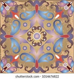 Colorful ethnic patterned background. Arabesque vector ornament