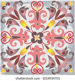 Colorful ethnic patterned background. Arabesque vector ornament