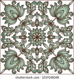 Colorful ethnic patterned background. Arabesque vector ornament