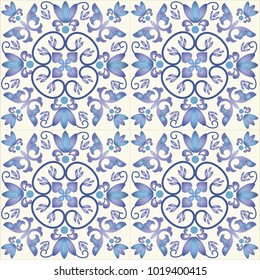 Colorful ethnic patterned background. Arabesque vector ornament