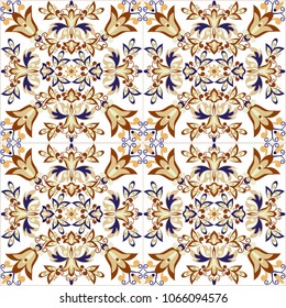 Colorful ethnic patterned background. Arabesque vector ornament