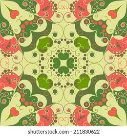 Colorful ethnic patterned background. Arabesque vector ornament