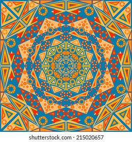 Colorful ethnic patterned background. Arabesque vector ornament