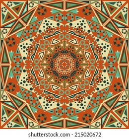 Colorful ethnic patterned background. Arabesque vector ornament
