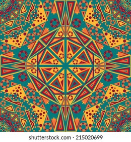 Colorful ethnic patterned background. Arabesque vector ornament