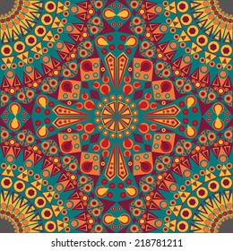 Colorful ethnic patterned background. Arabesque vector ornament